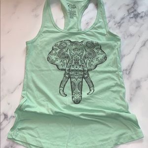 Mandala Elephant Racerback Tank Top Size S